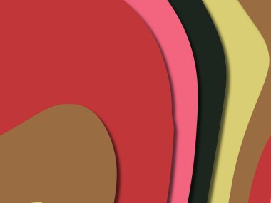 kağıt ile 3D arka plan şekilleri kesim. Soyut kağıt kitap kapağı için şablon arka plan bölmek. Kağıt arka plan kes. Soyut gerçekçi kağıt dekorasyon tasarımı için