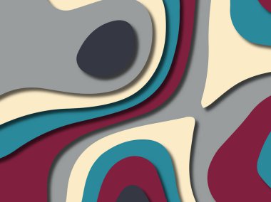 kağıt ile 3D arka plan şekilleri kesim. Soyut kağıt kitap kapağı için şablon arka plan bölmek. Kağıt arka plan kes. Soyut gerçekçi kağıt dekorasyon tasarımı için