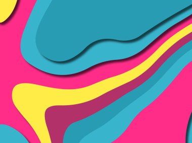 kağıt ile 3D arka plan şekilleri kesim. Soyut kağıt kitap kapağı için şablon arka plan bölmek. Kağıt arka plan kes. Soyut gerçekçi kağıt dekorasyon tasarımı için