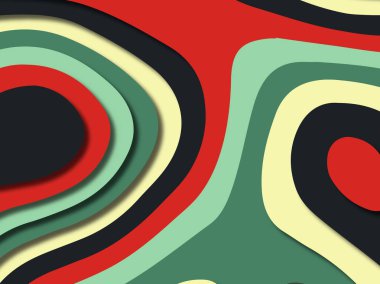 kağıt ile 3D arka plan şekilleri kesim. Soyut kağıt kitap kapağı için şablon arka plan bölmek. Kağıt arka plan kes. Soyut gerçekçi kağıt dekorasyon tasarımı için