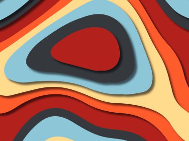 kağıt ile 3D arka plan şekilleri kesim. Soyut kağıt kitap kapağı için şablon arka plan bölmek. Kağıt arka plan kes. Soyut gerçekçi kağıt dekorasyon tasarımı için