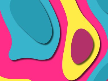 kağıt ile 3D arka plan şekilleri kesim. Soyut kağıt kitap kapağı için şablon arka plan bölmek. Kağıt arka plan kes. Soyut gerçekçi kağıt dekorasyon tasarımı için