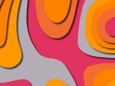 kağıt ile 3D arka plan şekilleri kesim. Soyut kağıt kitap kapağı için şablon arka plan bölmek. Kağıt arka plan kes. Soyut gerçekçi kağıt dekorasyon tasarımı için