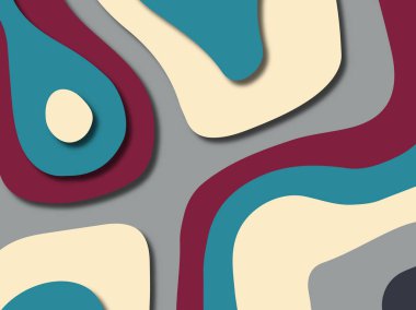 kağıt ile 3D arka plan şekilleri kesim. Soyut kağıt kitap kapağı için şablon arka plan bölmek. Kağıt arka plan kes. Soyut gerçekçi kağıt dekorasyon tasarımı için