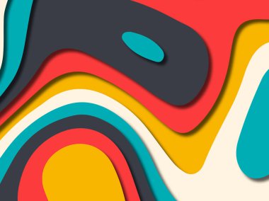 kağıt ile 3D arka plan şekilleri kesim. Soyut kağıt kitap kapağı için şablon arka plan bölmek. Kağıt arka plan kes. Soyut gerçekçi kağıt dekorasyon tasarımı için