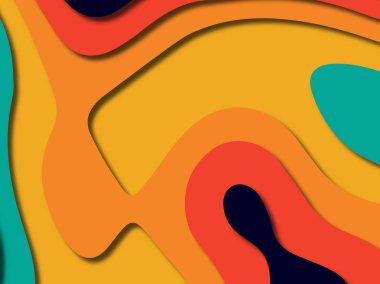 kağıt ile 3D arka plan şekilleri kesim. Soyut kağıt kitap kapağı için şablon arka plan bölmek. Kağıt arka plan kes. Soyut gerçekçi kağıt dekorasyon tasarımı için