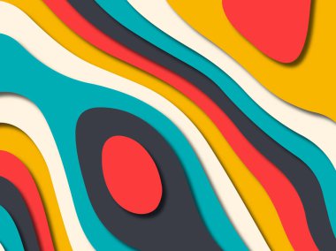 kağıt ile 3D arka plan şekilleri kesim. Soyut kağıt kitap kapağı için şablon arka plan bölmek. Kağıt arka plan kes. Soyut gerçekçi kağıt dekorasyon tasarımı için