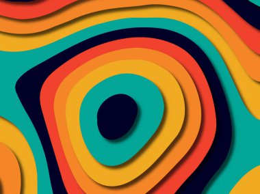 kağıt ile 3D arka plan şekilleri kesim. Soyut kağıt kitap kapağı için şablon arka plan bölmek. Kağıt arka plan kes. Soyut gerçekçi kağıt dekorasyon tasarımı için