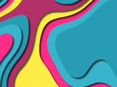 kağıt ile 3D arka plan şekilleri kesim. Soyut kağıt kitap kapağı için şablon arka plan bölmek. Kağıt arka plan kes. Soyut gerçekçi kağıt dekorasyon tasarımı için