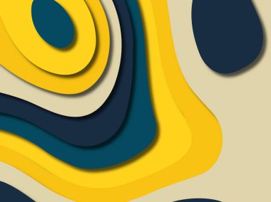 kağıt ile 3D arka plan şekilleri kesim. Soyut kağıt kitap kapağı için şablon arka plan bölmek. Kağıt arka plan kes. Soyut gerçekçi kağıt dekorasyon tasarımı için