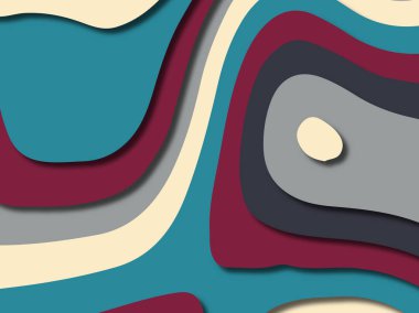 kağıt ile 3D arka plan şekilleri kesim. Soyut kağıt kitap kapağı için şablon arka plan bölmek. Kağıt arka plan kes. Soyut gerçekçi kağıt dekorasyon tasarımı için