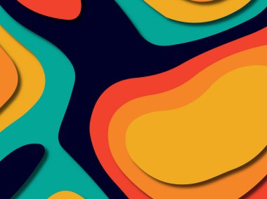 kağıt ile 3D arka plan şekilleri kesim. Soyut kağıt kitap kapağı için şablon arka plan bölmek. Kağıt arka plan kes. Soyut gerçekçi kağıt dekorasyon tasarımı için