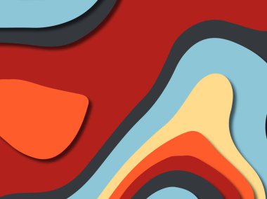 kağıt ile 3D arka plan şekilleri kesim. Soyut kağıt kitap kapağı için şablon arka plan bölmek. Kağıt arka plan kes. Soyut gerçekçi kağıt dekorasyon tasarımı için