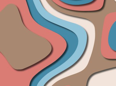 kağıt ile 3D arka plan şekilleri kesim. Soyut kağıt kitap kapağı için şablon arka plan bölmek. Kağıt arka plan kes. Soyut gerçekçi kağıt dekorasyon tasarımı için