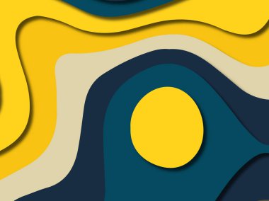 kağıt ile 3D arka plan şekilleri kesim. Soyut kağıt kitap kapağı için şablon arka plan bölmek. Kağıt arka plan kes. Soyut gerçekçi kağıt dekorasyon tasarımı için