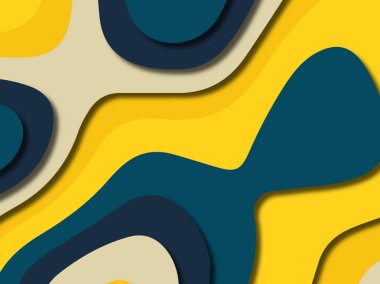 kağıt ile 3D arka plan şekilleri kesim. Soyut kağıt kitap kapağı için şablon arka plan bölmek. Kağıt arka plan kes. Soyut gerçekçi kağıt dekorasyon tasarımı için