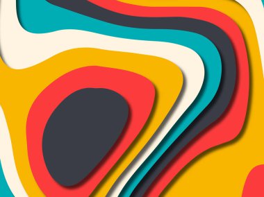 kağıt ile 3D arka plan şekilleri kesim. Soyut kağıt kitap kapağı için şablon arka plan bölmek. Kağıt arka plan kes. Soyut gerçekçi kağıt dekorasyon tasarımı için