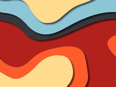 kağıt ile 3D arka plan şekilleri kesim. Soyut kağıt kitap kapağı için şablon arka plan bölmek. Kağıt arka plan kes. Soyut gerçekçi kağıt dekorasyon tasarımı için