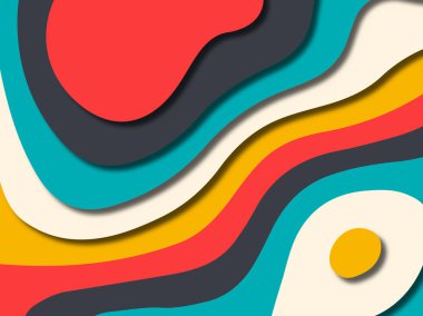 kağıt ile 3D arka plan şekilleri kesim. Soyut kağıt kitap kapağı için şablon arka plan bölmek. Kağıt arka plan kes. Soyut gerçekçi kağıt dekorasyon tasarımı için