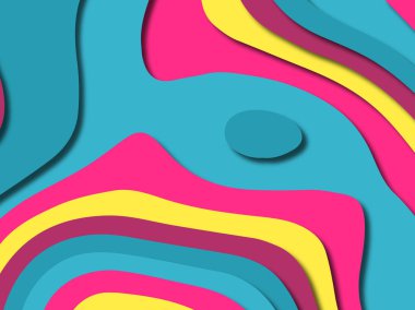 kağıt ile 3D arka plan şekilleri kesim. Soyut kağıt kitap kapağı için şablon arka plan bölmek. Kağıt arka plan kes. Soyut gerçekçi kağıt dekorasyon tasarımı için