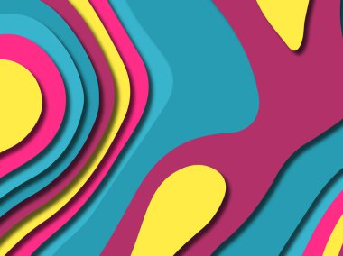 kağıt ile 3D arka plan şekilleri kesim. Soyut kağıt kitap kapağı için şablon arka plan bölmek. Kağıt arka plan kes. Soyut gerçekçi kağıt dekorasyon tasarımı için