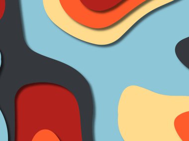 kağıt ile 3D arka plan şekilleri kesim. Soyut kağıt kitap kapağı için şablon arka plan bölmek. Kağıt arka plan kes. Soyut gerçekçi kağıt dekorasyon tasarımı için