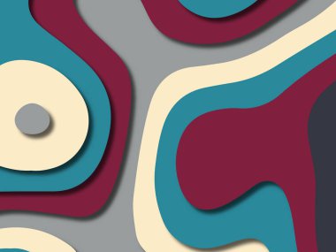 kağıt ile 3D arka plan şekilleri kesim. Soyut kağıt kitap kapağı için şablon arka plan bölmek. Kağıt arka plan kes. Soyut gerçekçi kağıt dekorasyon tasarımı için