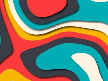 kağıt ile 3D arka plan şekilleri kesim. Soyut kağıt kitap kapağı için şablon arka plan bölmek. Kağıt arka plan kes. Soyut gerçekçi kağıt dekorasyon tasarımı için