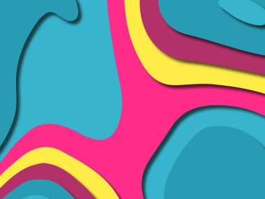 kağıt ile 3D arka plan şekilleri kesim. Soyut kağıt kitap kapağı için şablon arka plan bölmek. Kağıt arka plan kes. Soyut gerçekçi kağıt dekorasyon tasarımı için