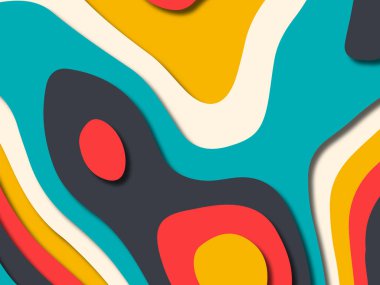 kağıt ile 3D arka plan şekilleri kesim. Soyut kağıt kitap kapağı için şablon arka plan bölmek. Kağıt arka plan kes. Soyut gerçekçi kağıt dekorasyon tasarımı için