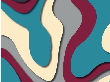 kağıt ile 3D arka plan şekilleri kesim. Soyut kağıt kitap kapağı için şablon arka plan bölmek. Kağıt arka plan kes. Soyut gerçekçi kağıt dekorasyon tasarımı için