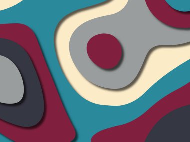 kağıt ile 3D arka plan şekilleri kesim. Soyut kağıt kitap kapağı için şablon arka plan bölmek. Kağıt arka plan kes. Soyut gerçekçi kağıt dekorasyon tasarımı için