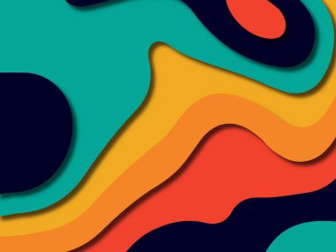 kağıt ile 3D arka plan şekilleri kesim. Soyut kağıt kitap kapağı için şablon arka plan bölmek. Kağıt arka plan kes. Soyut gerçekçi kağıt dekorasyon tasarımı için