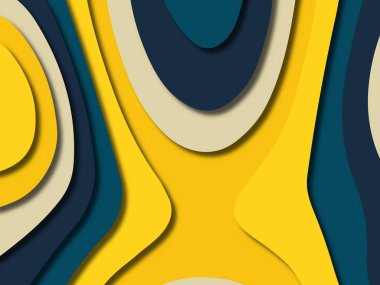 kağıt ile 3D arka plan şekilleri kesim. Soyut kağıt kitap kapağı için şablon arka plan bölmek. Kağıt arka plan kes. Soyut gerçekçi kağıt dekorasyon tasarımı için