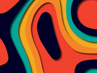 kağıt ile 3D arka plan şekilleri kesim. Soyut kağıt kitap kapağı için şablon arka plan bölmek. Kağıt arka plan kes. Soyut gerçekçi kağıt dekorasyon tasarımı için