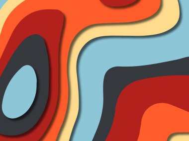 kağıt ile 3D arka plan şekilleri kesim. Soyut kağıt kitap kapağı için şablon arka plan bölmek. Kağıt arka plan kes. Soyut gerçekçi kağıt dekorasyon tasarımı için