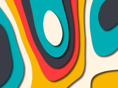 kağıt ile 3D arka plan şekilleri kesim. Soyut kağıt kitap kapağı için şablon arka plan bölmek. Kağıt arka plan kes. Soyut gerçekçi kağıt dekorasyon tasarımı için