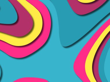 kağıt ile 3D arka plan şekilleri kesim. Soyut kağıt kitap kapağı için şablon arka plan bölmek. Kağıt arka plan kes. Soyut gerçekçi kağıt dekorasyon tasarımı için