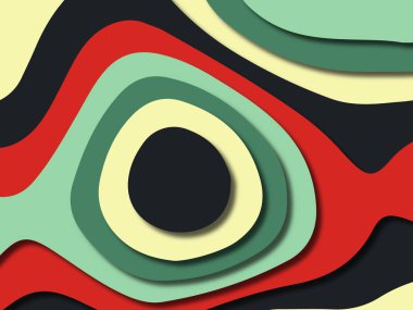 kağıt ile 3D arka plan şekilleri kesim. Soyut kağıt kitap kapağı için şablon arka plan bölmek. Kağıt arka plan kes. Soyut gerçekçi kağıt dekorasyon tasarımı için