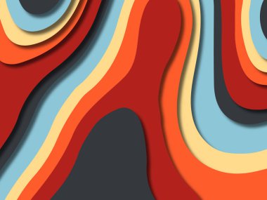 kağıt ile 3D arka plan şekilleri kesim. Soyut kağıt kitap kapağı için şablon arka plan bölmek. Kağıt arka plan kes. Soyut gerçekçi kağıt dekorasyon tasarımı için