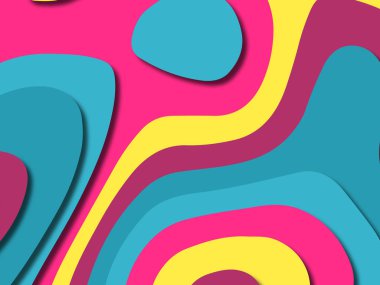 kağıt ile 3D arka plan şekilleri kesim. Soyut kağıt kitap kapağı için şablon arka plan bölmek. Kağıt arka plan kes. Soyut gerçekçi kağıt dekorasyon tasarımı için