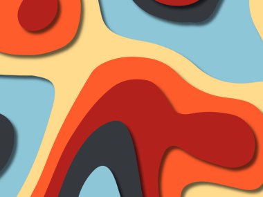 kağıt ile 3D arka plan şekilleri kesim. Soyut kağıt kitap kapağı için şablon arka plan bölmek. Kağıt arka plan kes. Soyut gerçekçi kağıt dekorasyon tasarımı için