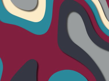 kağıt ile 3D arka plan şekilleri kesim. Soyut kağıt kitap kapağı için şablon arka plan bölmek. Kağıt arka plan kes. Soyut gerçekçi kağıt dekorasyon tasarımı için