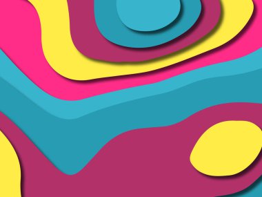 kağıt ile 3D arka plan şekilleri kesim. Soyut kağıt kitap kapağı için şablon arka plan bölmek. Kağıt arka plan kes. Soyut gerçekçi kağıt dekorasyon tasarımı için