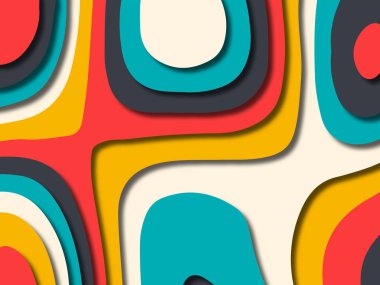 kağıt ile 3D arka plan şekilleri kesim. Soyut kağıt kitap kapağı için şablon arka plan bölmek. Kağıt arka plan kes. Soyut gerçekçi kağıt dekorasyon tasarımı için