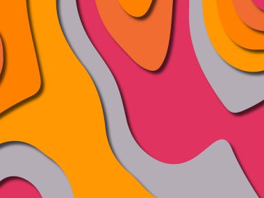 kağıt ile 3D arka plan şekilleri kesim. Soyut kağıt kitap kapağı için şablon arka plan bölmek. Kağıt arka plan kes. Soyut gerçekçi kağıt dekorasyon tasarımı için