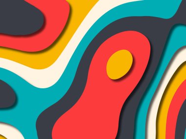 kağıt ile 3D arka plan şekilleri kesim. Soyut kağıt kitap kapağı için şablon arka plan bölmek. Kağıt arka plan kes. Soyut gerçekçi kağıt dekorasyon tasarımı için