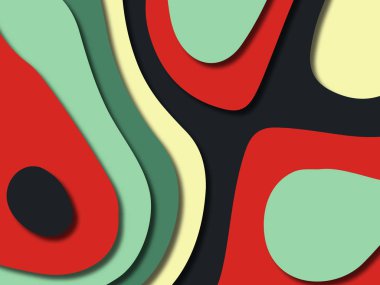 kağıt ile 3D arka plan şekilleri kesim. Soyut kağıt kitap kapağı için şablon arka plan bölmek. Kağıt arka plan kes. Soyut gerçekçi kağıt dekorasyon tasarımı için