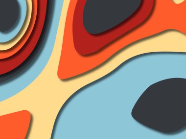 kağıt ile 3D arka plan şekilleri kesim. Soyut kağıt kitap kapağı için şablon arka plan bölmek. Kağıt arka plan kes. Soyut gerçekçi kağıt dekorasyon tasarımı için