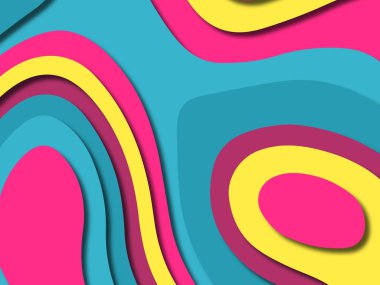 kağıt ile 3D arka plan şekilleri kesim. Soyut kağıt kitap kapağı için şablon arka plan bölmek. Kağıt arka plan kes. Soyut gerçekçi kağıt dekorasyon tasarımı için